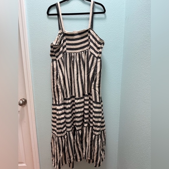 Knox Rose Black and Cream Striped Women’s Dress - Size 1X - Picture 2 of 4
